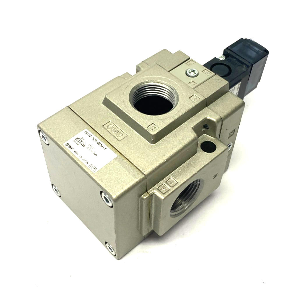 SMC VG342-5DZ-06NA-Y Pilot Poppet Solenoid Valve 3-Port 24VDC - Used - Maverick Industrial Sales