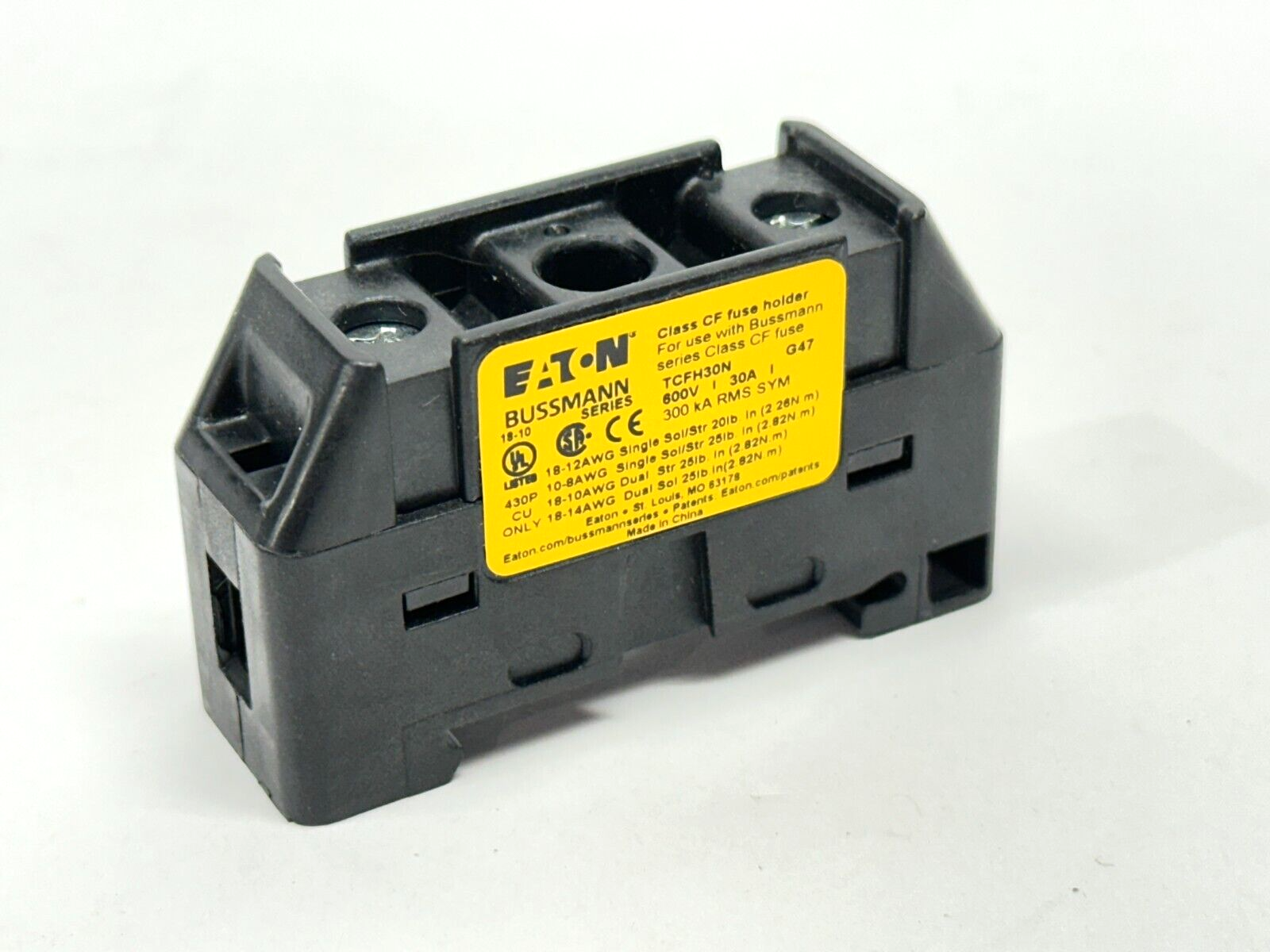 Eaton TCFH30N Bussmann Class CF Fuse Holder 30A 600V - New – Open box - Maverick Industrial Sales