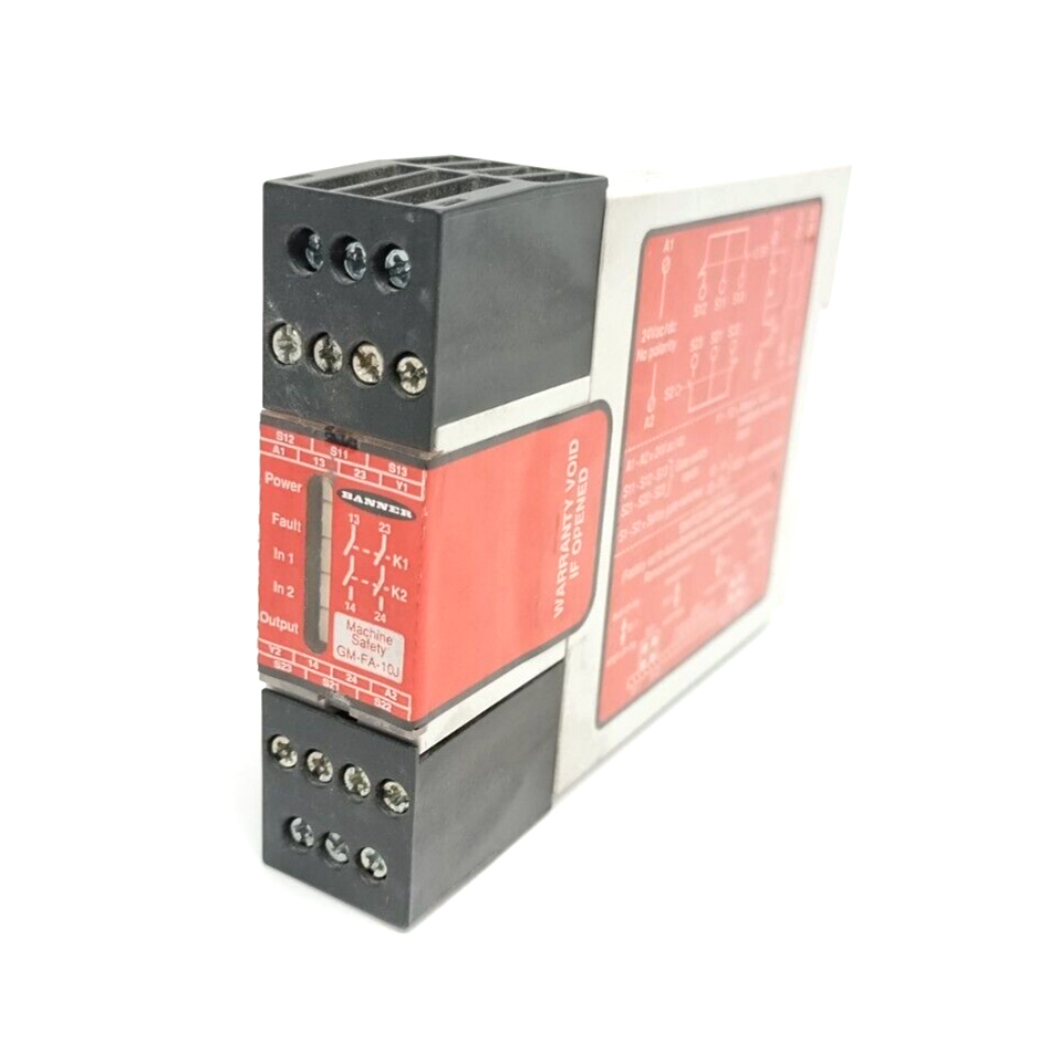 Banner GM-FA-10J ES Series E-Stop Guard Monitoring Safety Relay 24V 6A 60987 - Maverick Industrial Sales
