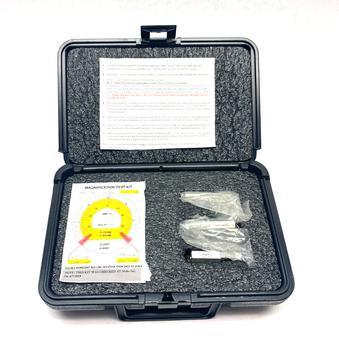 Mahr 2086960 Magnification Kit for Calibrationg 2500:1, 4000:1 Millimar AMR-12 - New – Open box - Maverick Industrial Sales