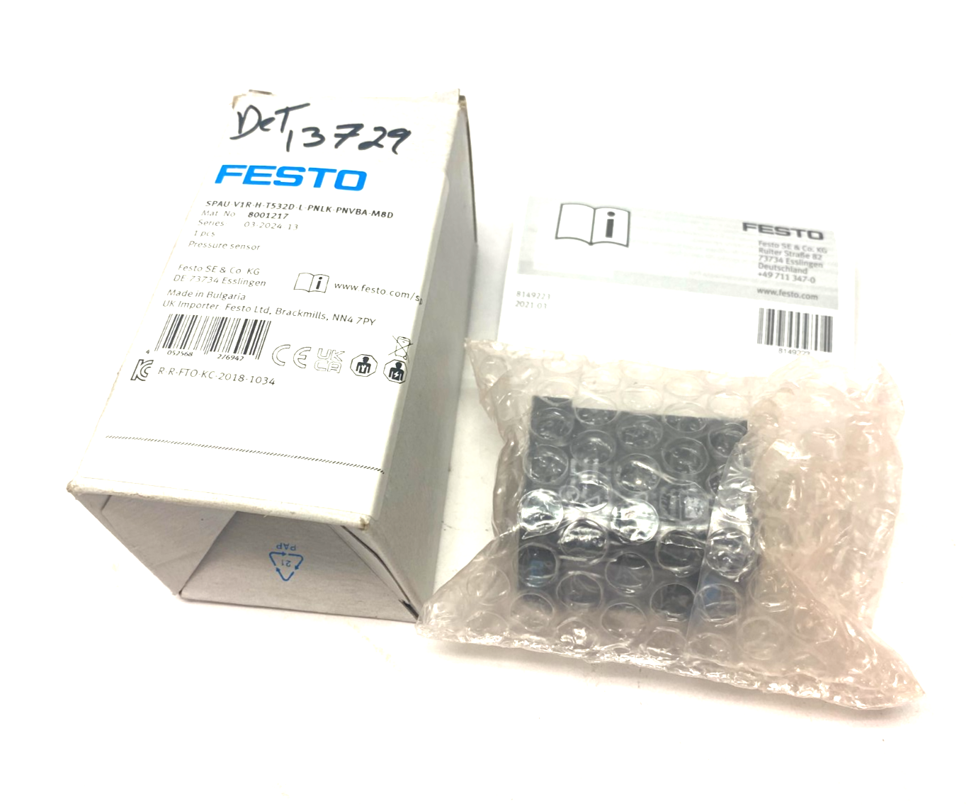 Festo SPAU-V1R-H-T532D-L-PNLK-PNVBA-M8D Digital Pressure Sensor 8001217 - Maverick Industrial Sales