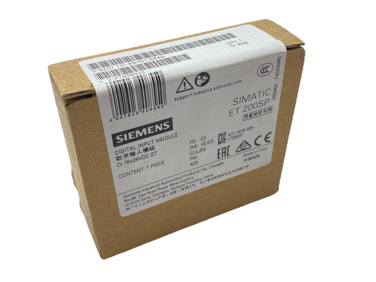 6ES7131-6BH01-0BA0 | Siemens SIMATIC ET 200SP Digital Input Module 24VDC - New - Maverick Industrial Sales