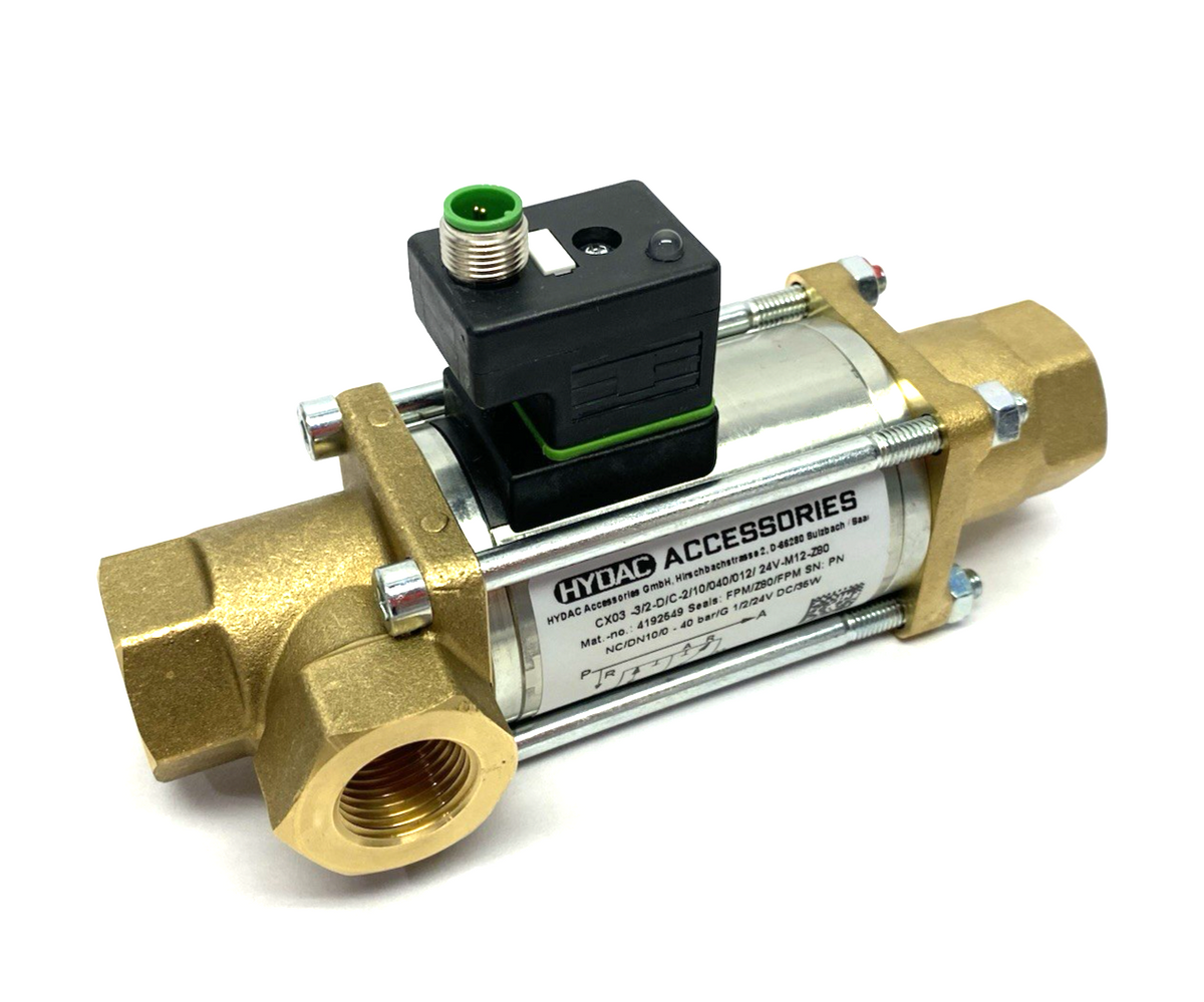 Hydac CX03-3/2-D/C-2/10/040/012/24V-M12-Z80 Coaxial Valve Direct Acting 4192549 - Maverick Industrial Sales