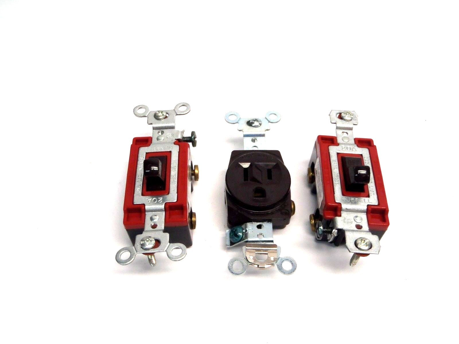 Hubbell 20A 120-277V Light Switches & Arrow Hart 15A 125V Receptacle LOT OF 2 - Maverick Industrial Sales
