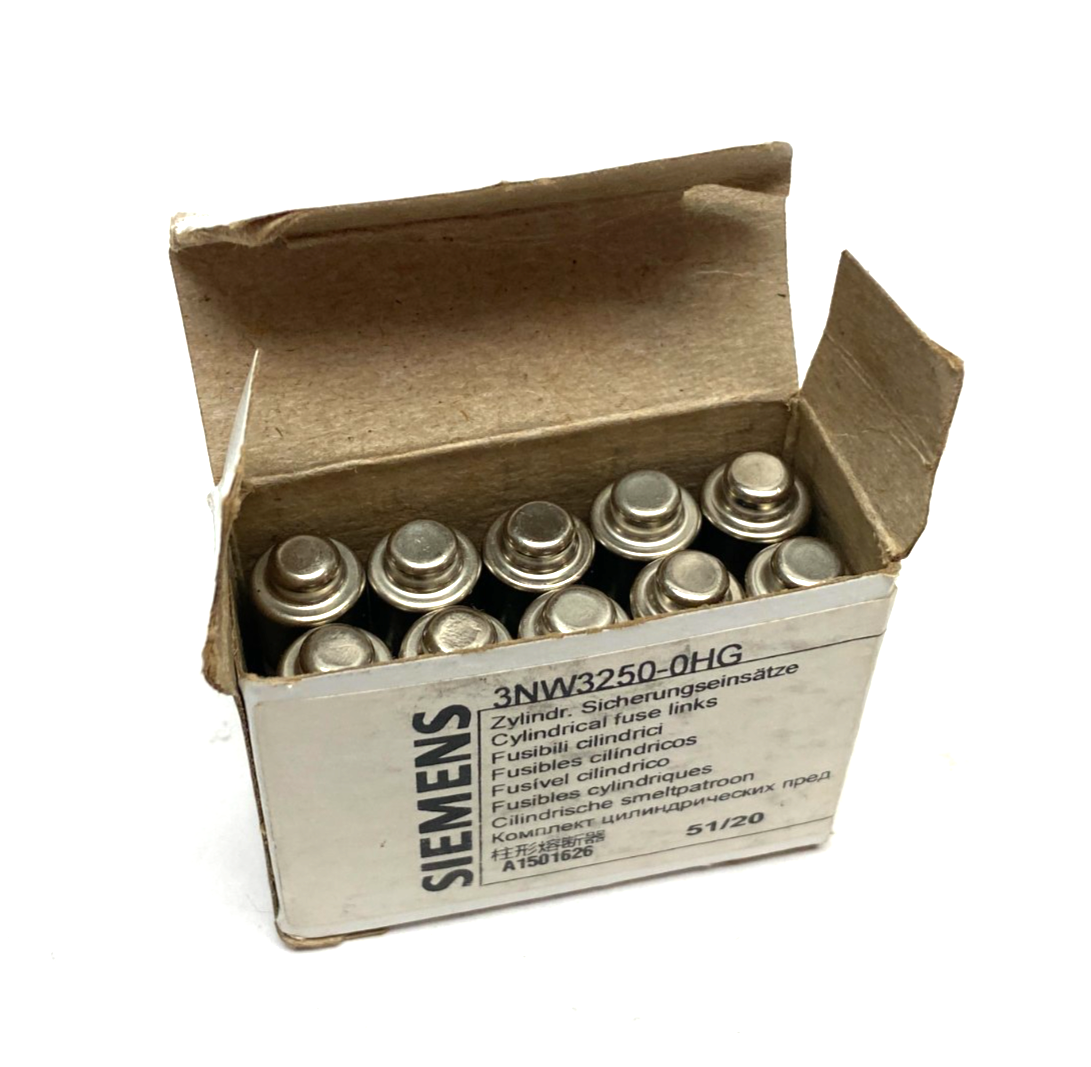 Siemens 3NW3250-0HG SENTRON Cylindrical Fuse, Slow-Blow, 25A, BOX OF 10 - Maverick Industrial Sales
