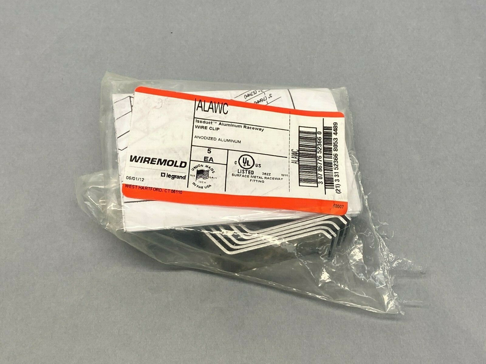 Wiremold ALAWC Isoduct Aluminum Raceway Wire Clips PACKAGE OF 5 - New - Maverick Industrial Sales