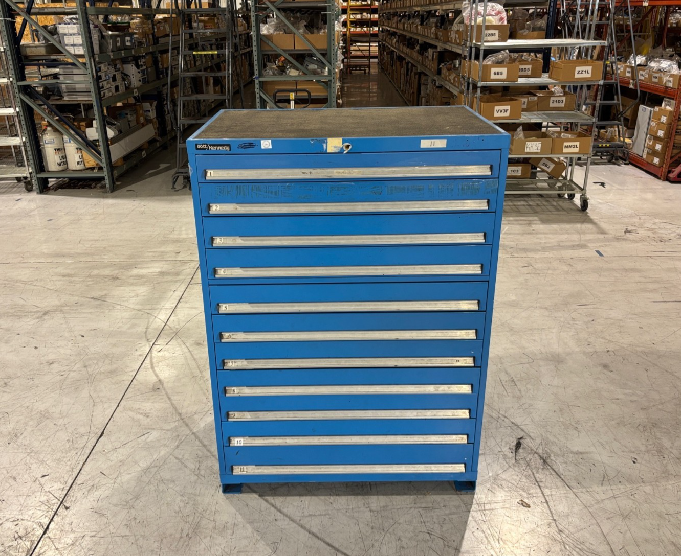 Bott Kennedy Commercial 11-Drawer Tool Parts Cabinet, Heavy Duty 44"x29.5"x61.5" - Used - Maverick Industrial Sales