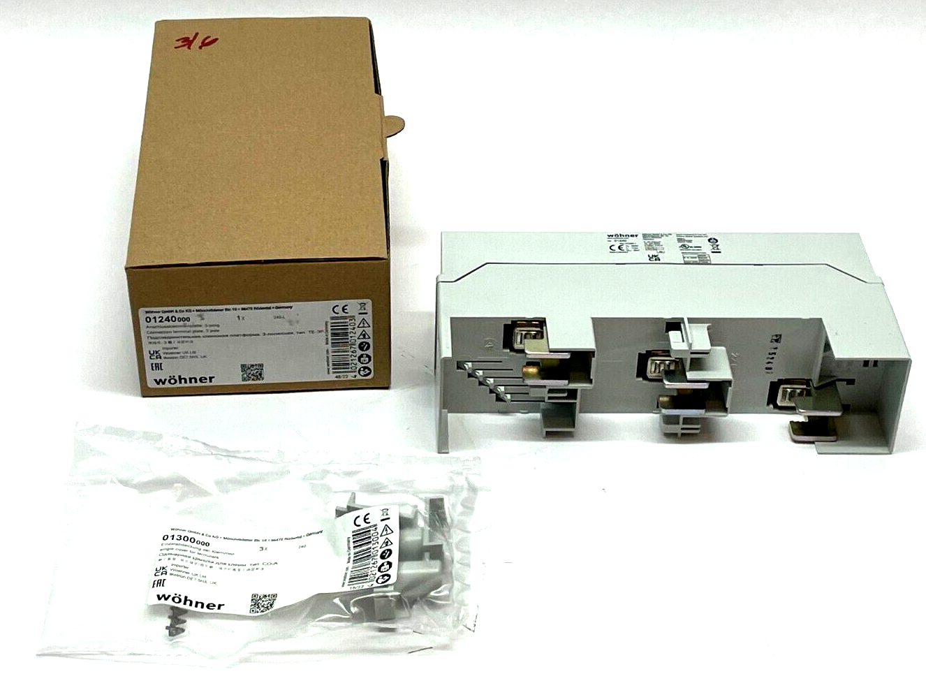 Wohner 01240000 Connection Terminal Plate 3-Pole - New – Open box - Maverick Industrial Sales
