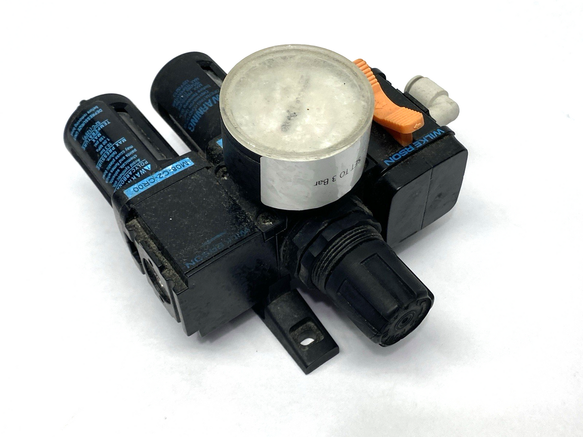 V08-C2-0000 | Wilkerson Pneumatic Assembly w/ B08-C2-FR00 & M08-CR00 - For parts or not working - Maverick Industrial Sales