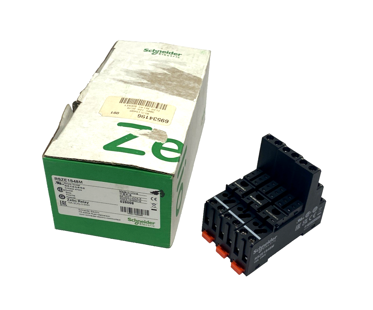 Schneider Electric RSZE1S48M Relay Socket/Base 10A 250V 69534196 LOT OF 3 - Maverick Industrial Sales
