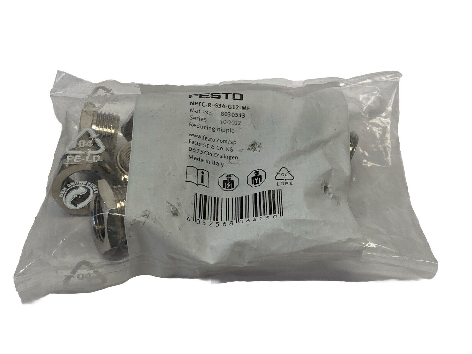 Festo NPFC-R-G34-G12-MF Reducing Nipple G3/4 - G1/2 8030313 PKG OF 10 - Maverick Industrial Sales