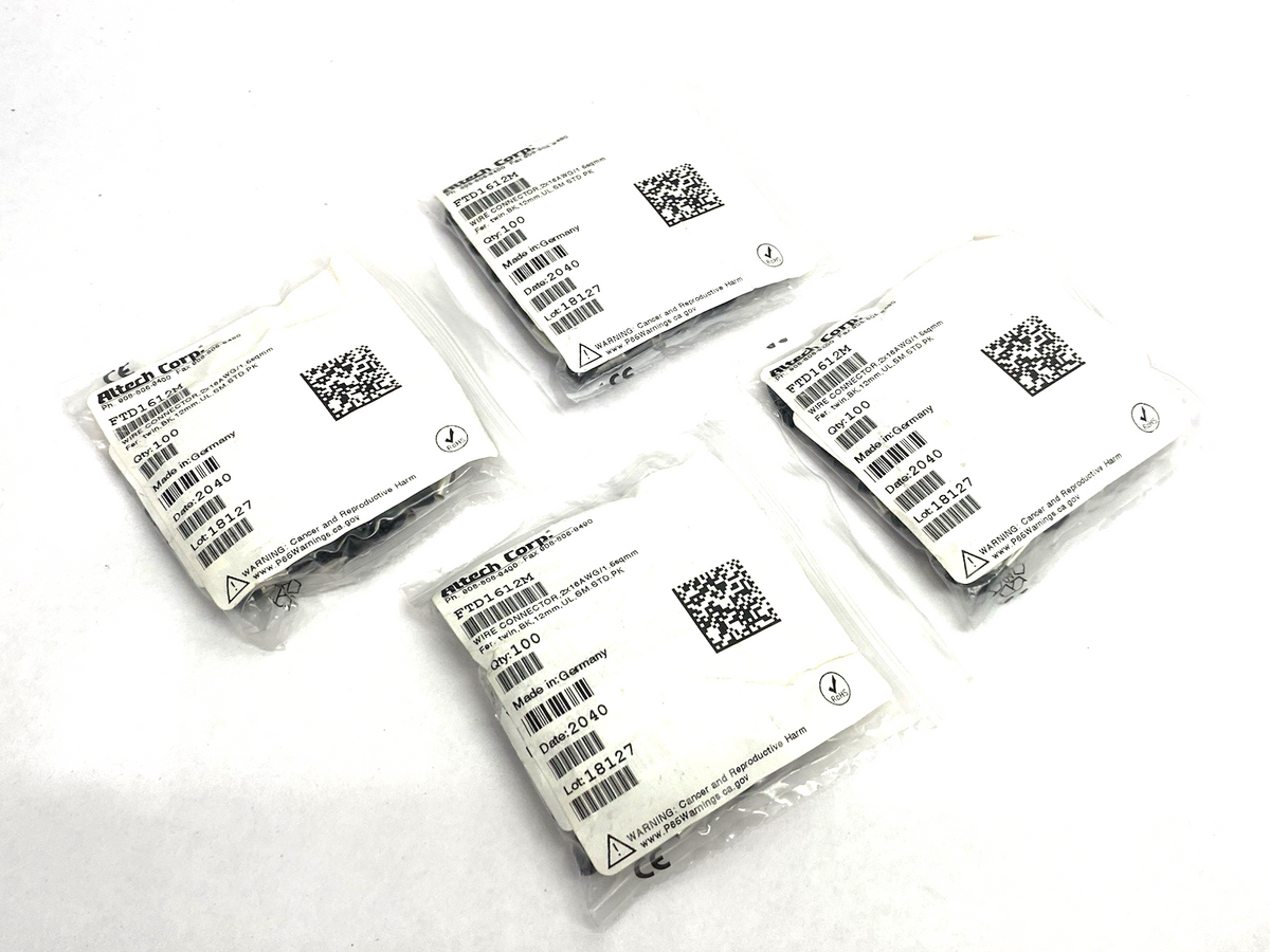 Altech FTD1612M Insulated Wire Ferrule 2x16AWG/1.5sqmm 100-PACK, LOT OF 4 - Maverick Industrial Sales