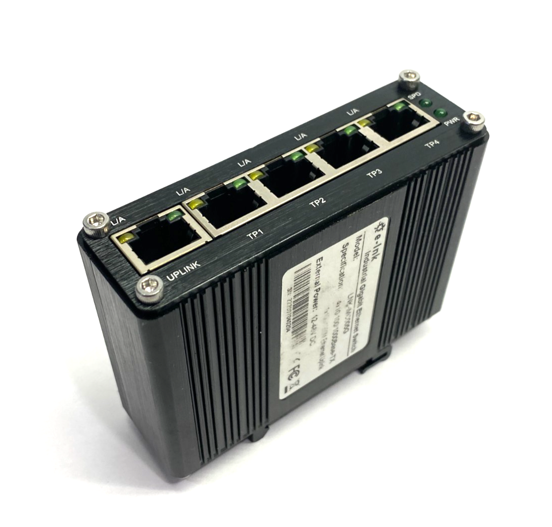 LNK-IMC005G | e-link Miniature 5-Port Gigabit Ethernet Switch 4x10/100/1000Base-TX - Used - Maverick Industrial Sales