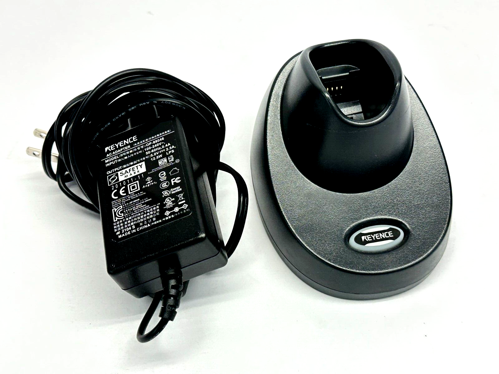 Keyence HR-UC1 Rev. G Communication Unit Charging Base w/ OP-88046 Power Supply - Maverick Industrial Sales