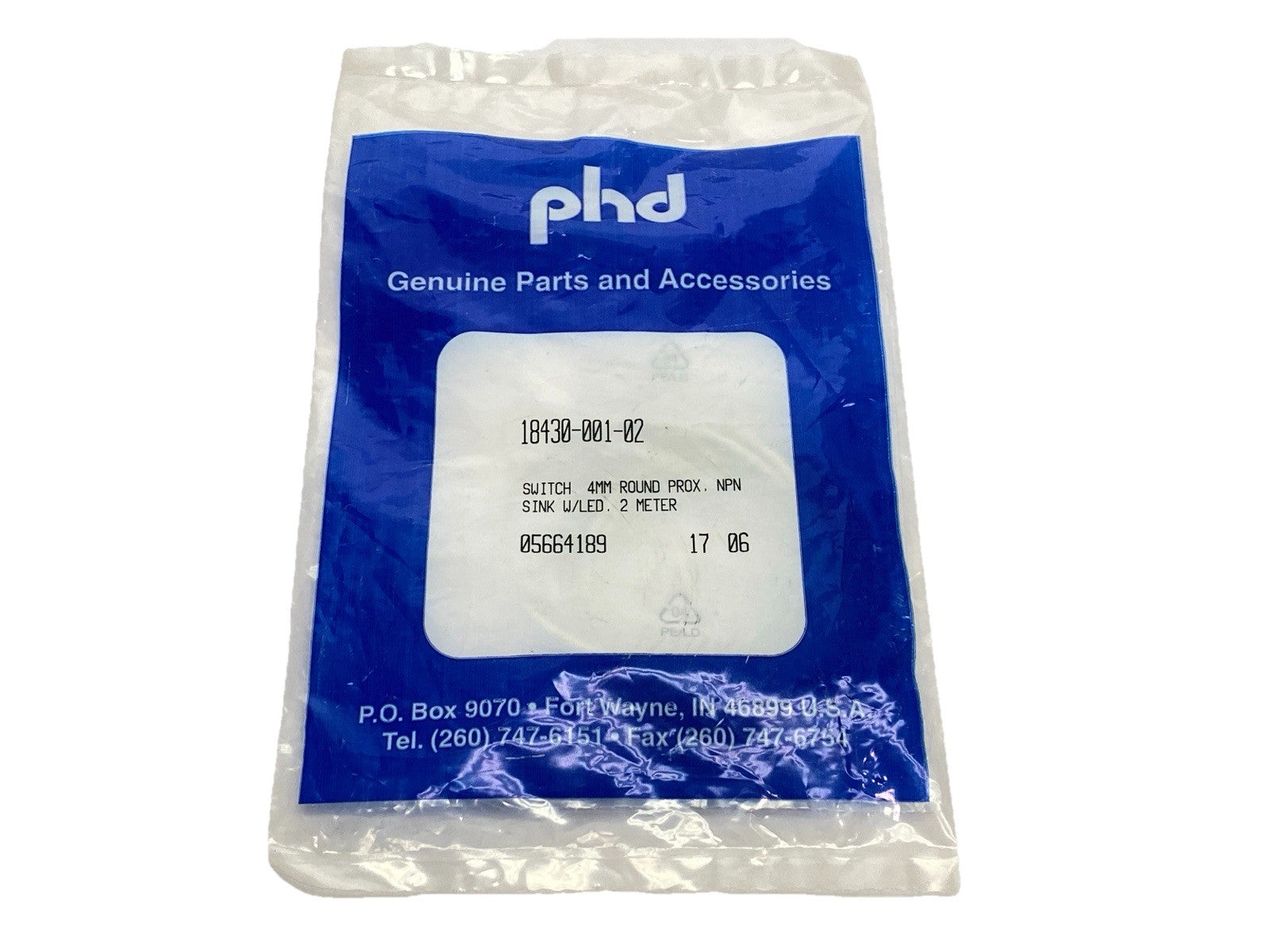 PHD 18430-001-02 Inductive Proximity Sensor 2m 10-30VDC - Maverick Industrial Sales