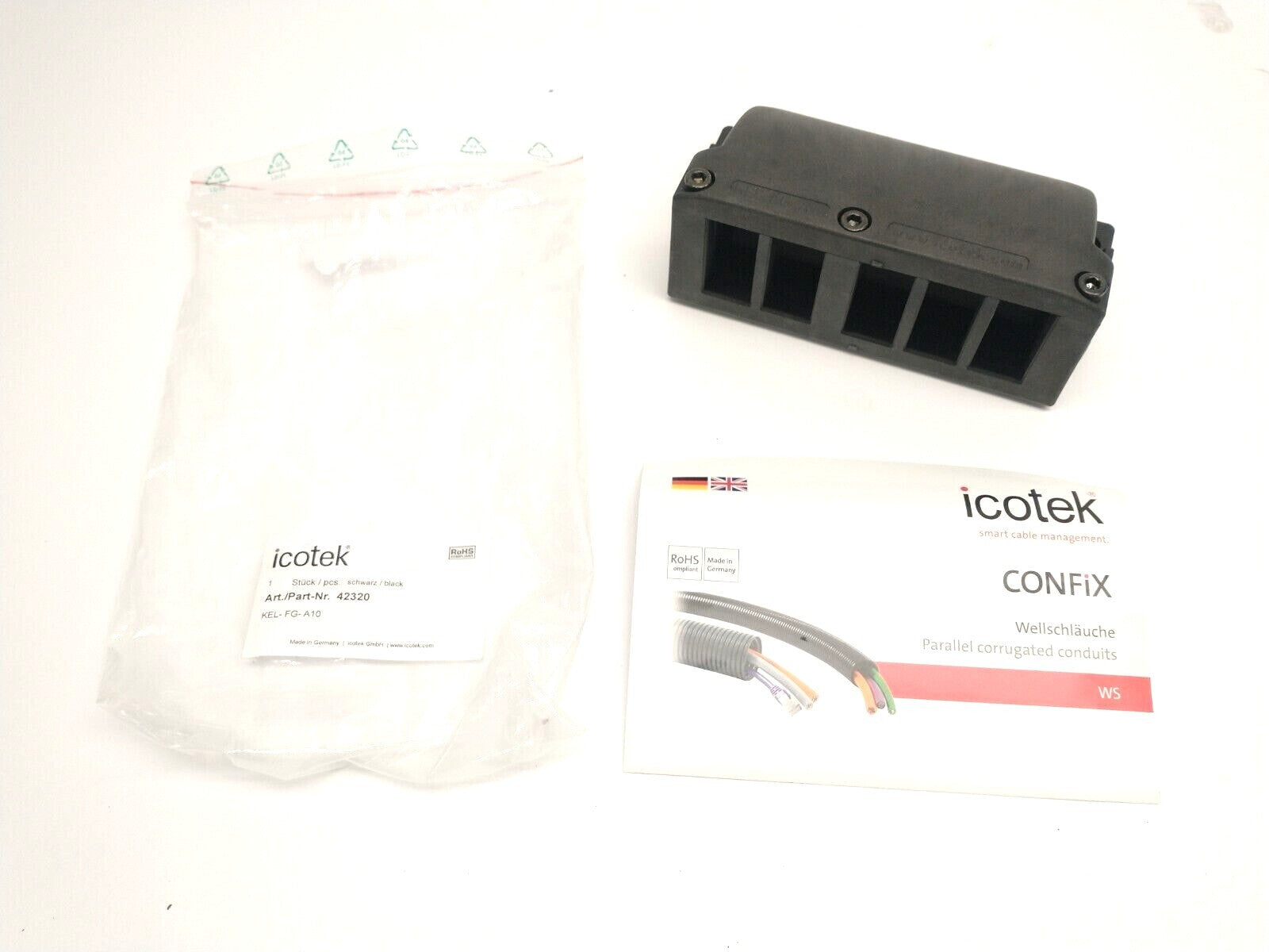 Icotek KEL-FG-A10 Split Flange Cable Enclosure 42320 NO GASKET - Maverick Industrial Sales