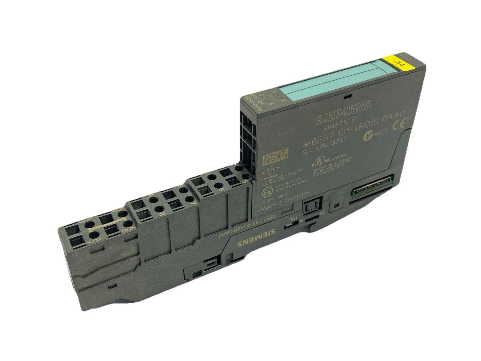 6ES7131-4BD01-0AA0 | Siemens Digital Electronic Module w/ 6ES7193-4CA50-0AA0 - Used - Maverick Industrial Sales