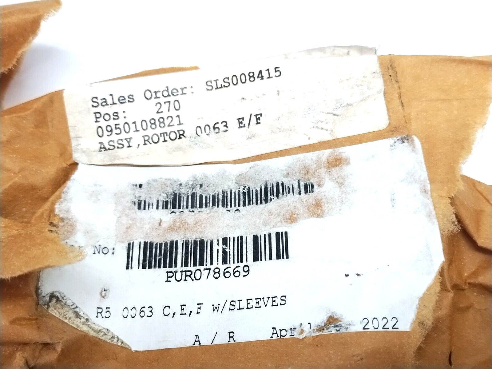 0950.108.821 Rotor W/ Sleeves, R5 0063, - New – Open box - Maverick Industrial Sales