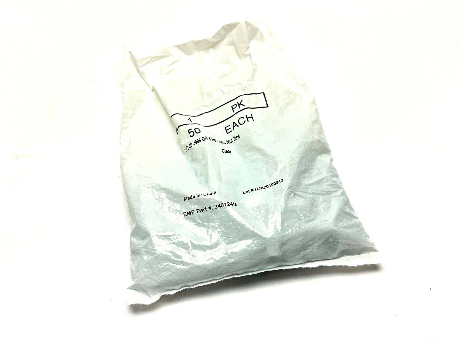 1/2"-20 J995 Grade 5 Hex Jam Nut Zinc LOT OF 50 - New - Maverick Industrial Sales