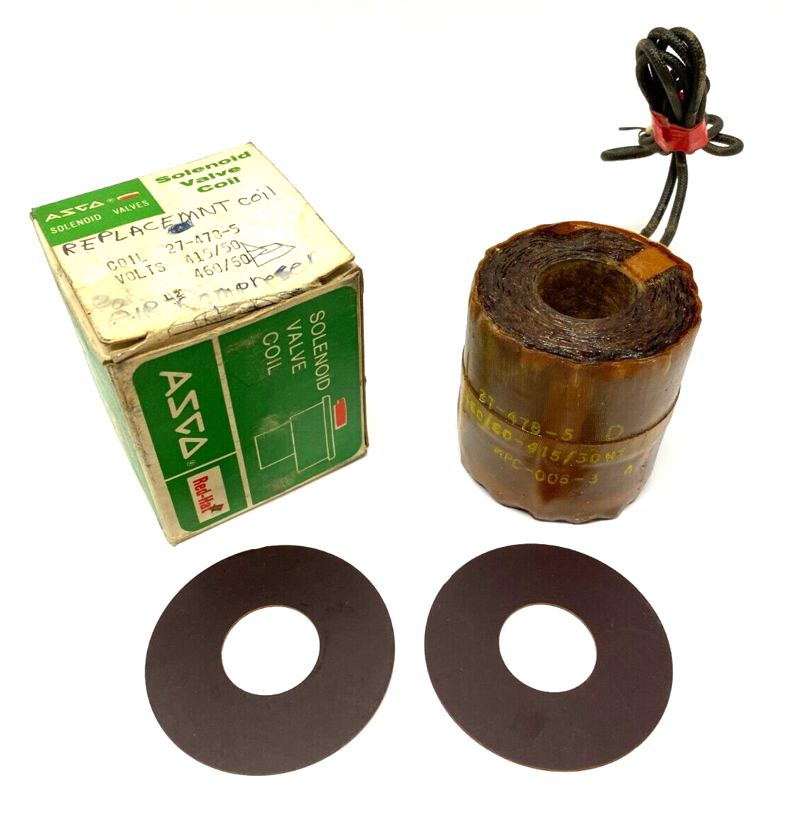Asco 27-478-5 Red Hat Solenoid Valve Replacement Coil 415/50V 460/60V - New – Open box - Maverick Industrial Sales