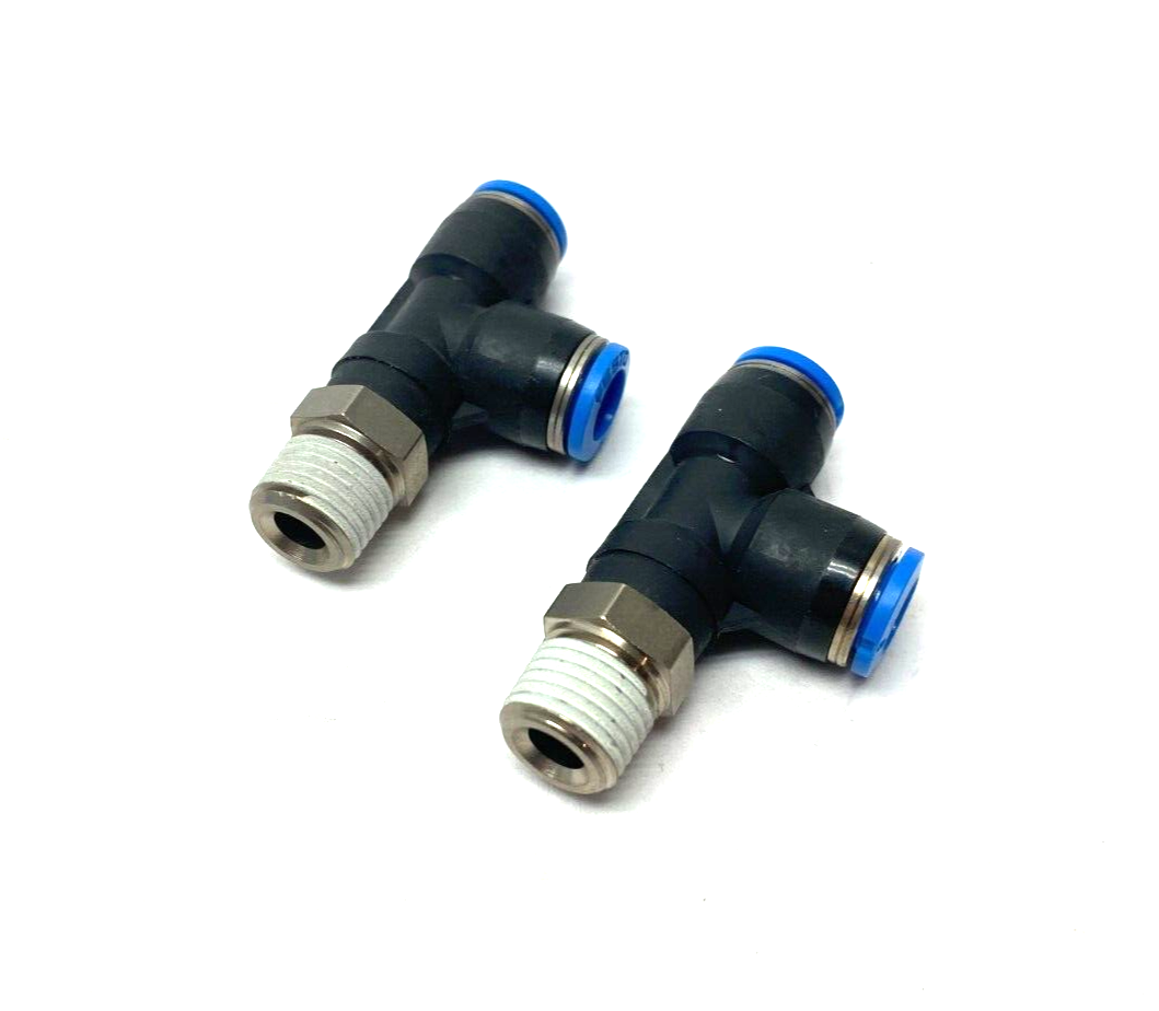 Festo QSTL-1/4-8 Pneumatic Push-In Tee Fitting 1/4" NPT Thread 153121 LOT OF 2 - Maverick Industrial Sales