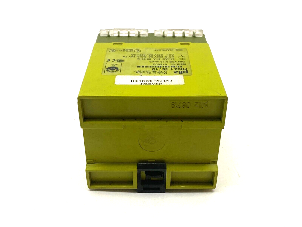 PNOZ 1 3S / 1Ö, 475600 | Pilz PNOZ 1 3S / 1Ö Safety Relay 24VAC 6VA 50-60Hz 475600 - Used - Maverick Industrial Sales