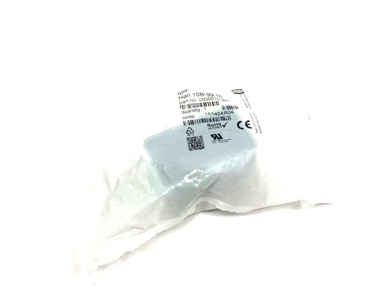 Harting 09300101421 Heavy Duty Power Connector Hood HAN 10B PG16 TOP ENT - Maverick Industrial Sales