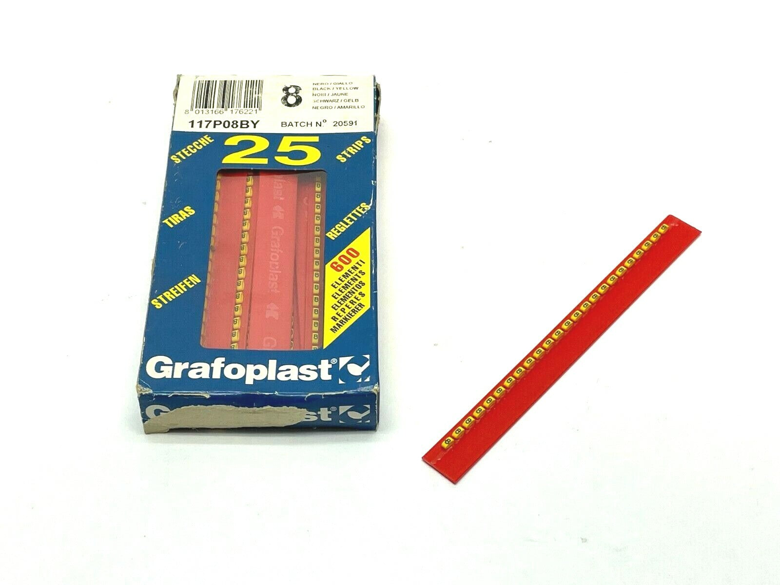 117P08BY | Grafoplast Wiremarker Strips PKG OF 25 - New – Open box - Maverick Industrial Sales