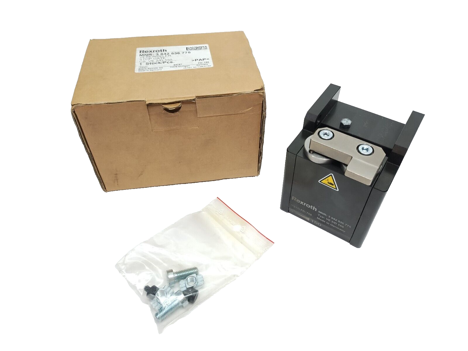 3842536775, 3 842 536 775 | Bosch Rexroth 3842536775 Stop Gate VE 2/D-150, BRL-MT - New - Maverick Industrial Sales