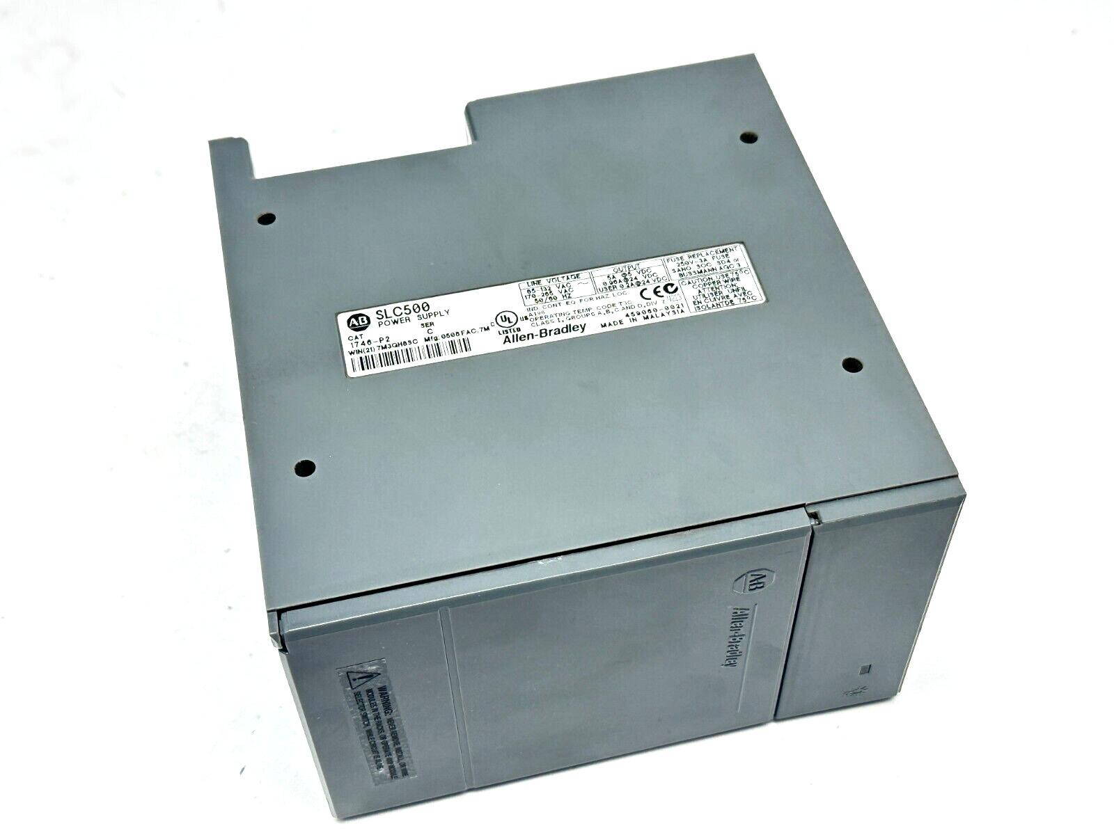 1746-P2 | Allen Bradley Ser C SLC 500 Power Supply 0.2A-5A 24VDC-5VDC - Used - Maverick Industrial Sales