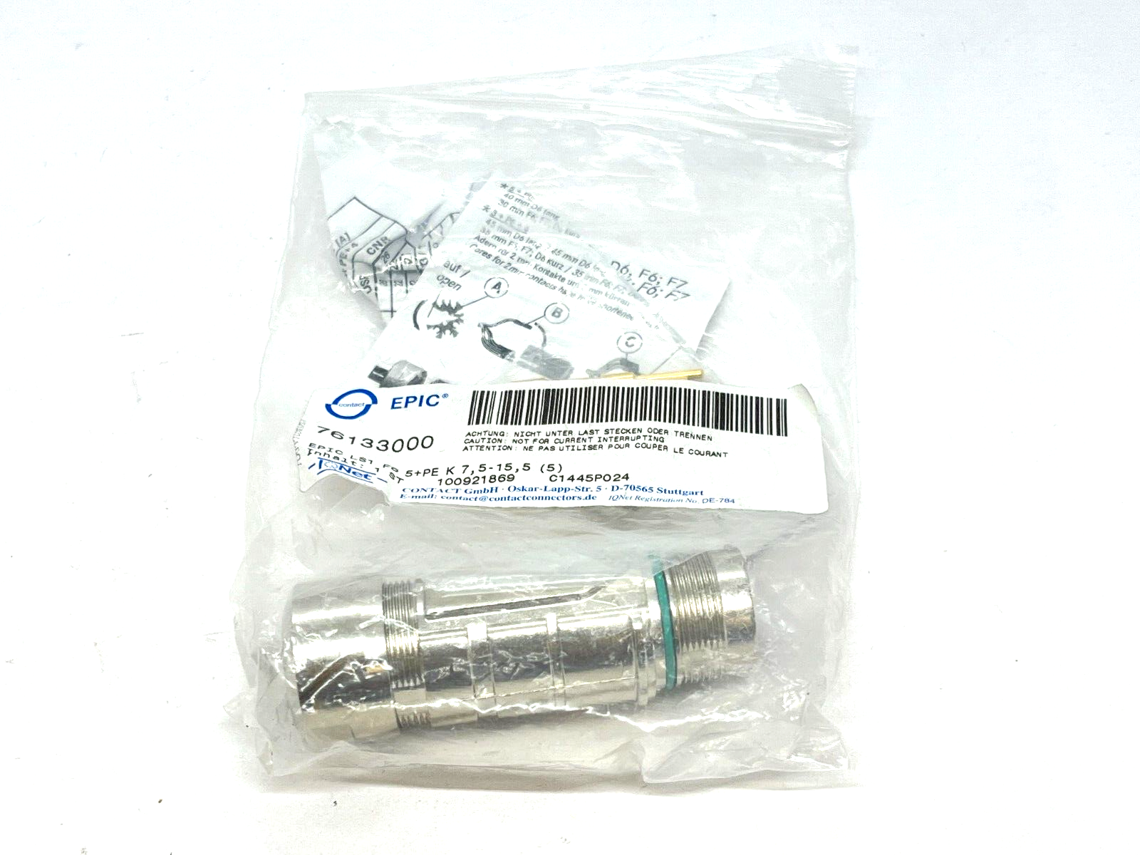 Lapp 76133000 Epic Power LS1 Style F6 Circular Cable Coupler 6 Position Male - Maverick Industrial Sales