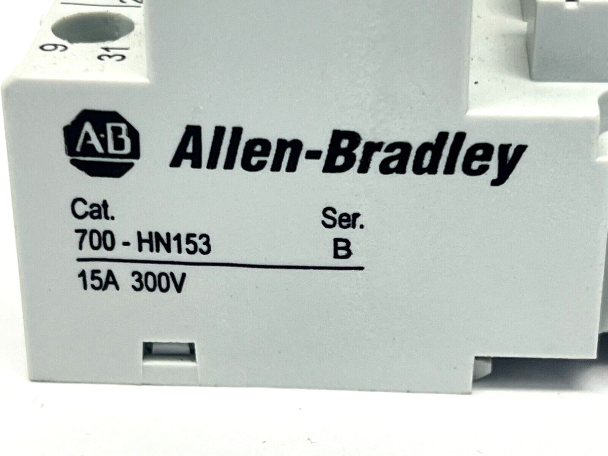 700-HB32Z24,700-HN153 | Allen Bradley 700-HB32Z24 Ser. E Relay w/ 700-HN153 Ser. B Relay Base- Used - Maverick Industrial Sales