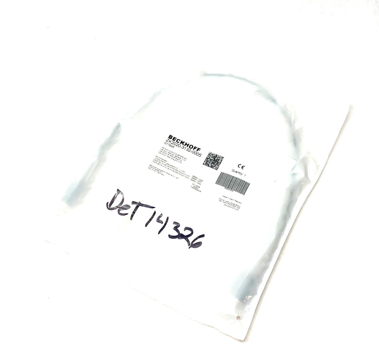 Beckhoff ZK2020-3132-0005 Double Ended Power Cable M8 4-Pos Male to Female - Maverick Industrial Sales