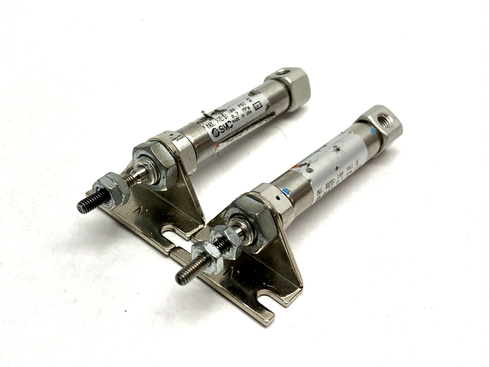 SMC NCJ2L10-050S Round Body Cylinder Spring Return LOT OF 2 - Used - Maverick Industrial Sales