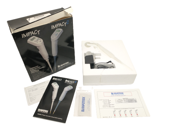 Matrix 1102 Impact Shorty Single Channel Pipettor 5-250uL - New – Open box - Maverick Industrial Sales