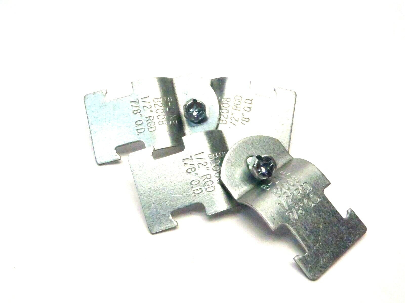 B2008 | B-Line Steel Zinc Strut Straps 1/2 Inch RGD 7/8 Inch LOT OF 2 - New – Open box - Maverick Industrial Sales