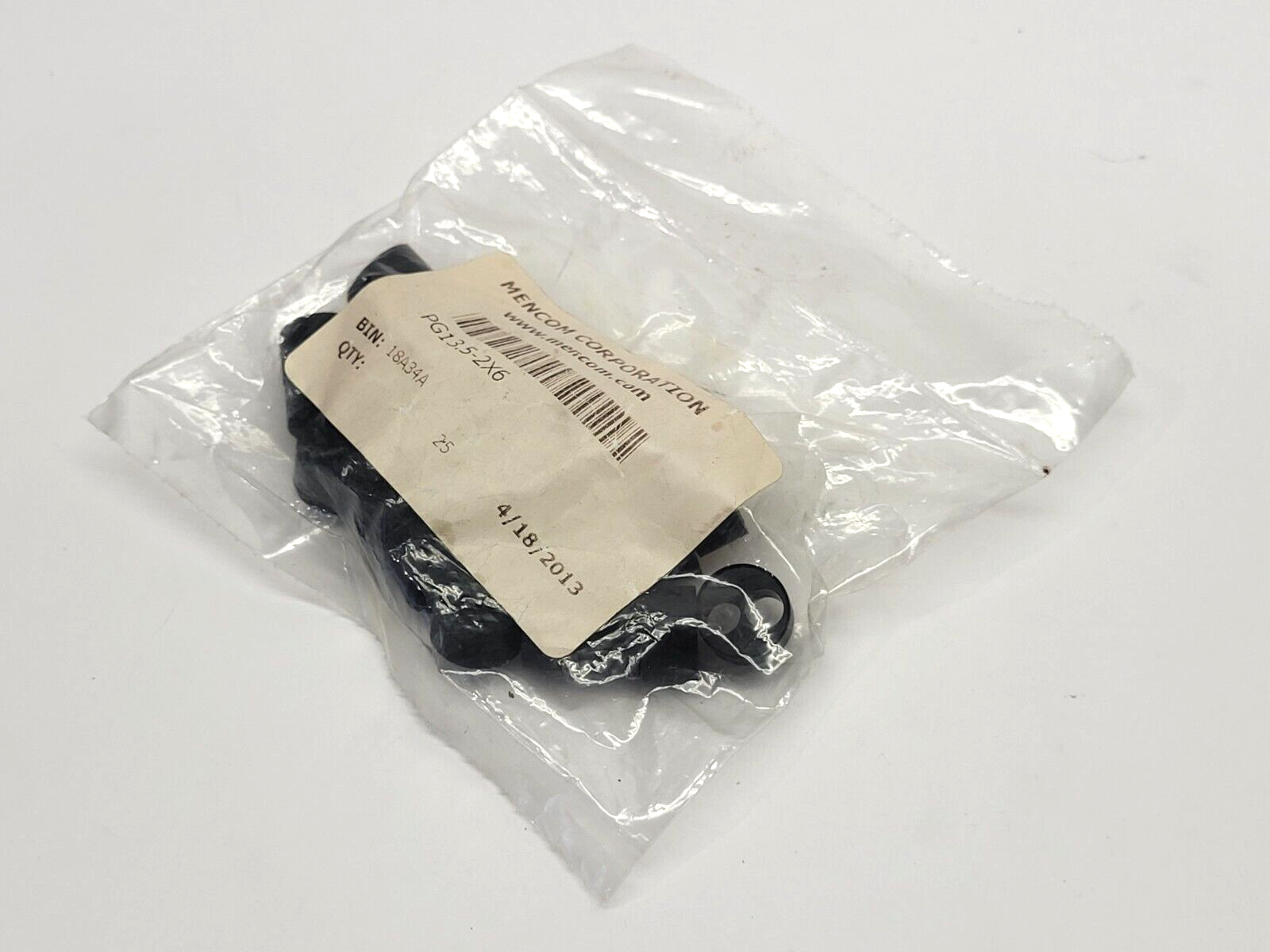 PG13.5-2X6 | Mencom Dual-Hole Cable Grommet Black LOT OF 25 - New - Maverick Industrial Sales