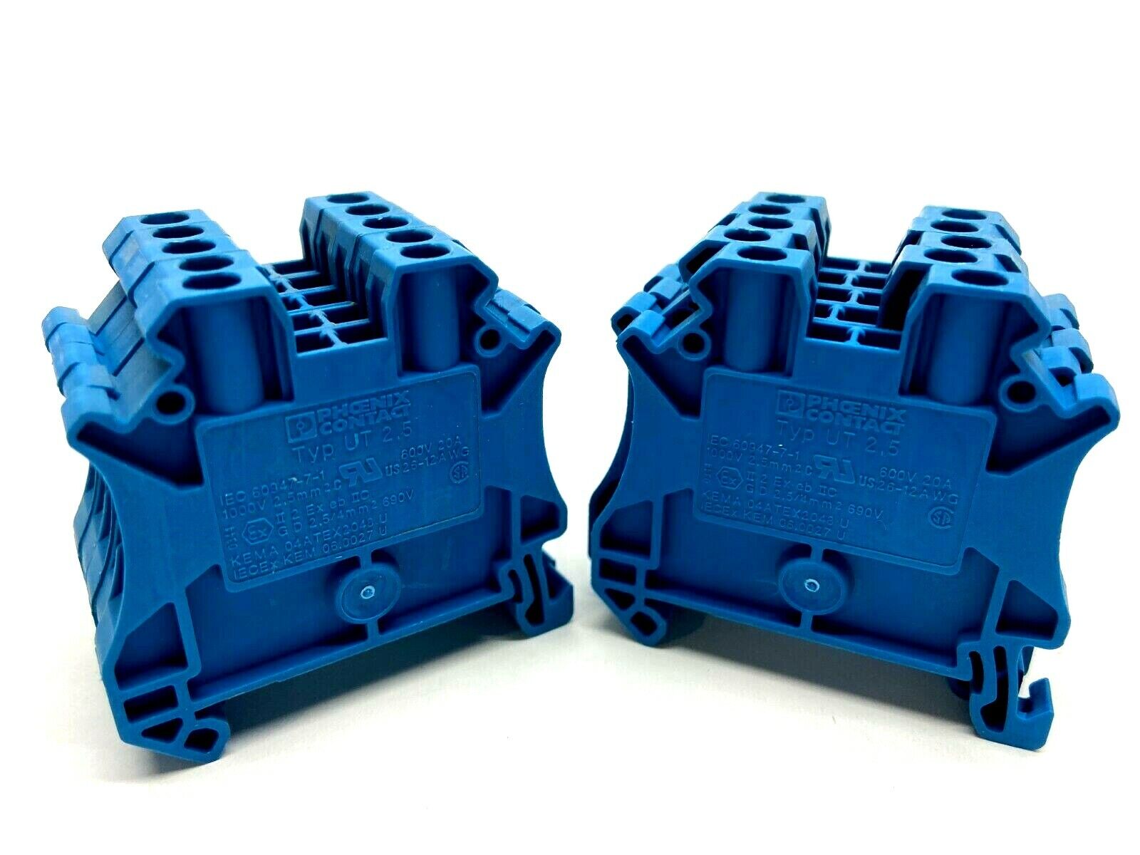 Phoenix Contact Typ UT 2,5 Blue Terminal Block 1000V 2.5mm LOT OF 10 - Used - Maverick Industrial Sales