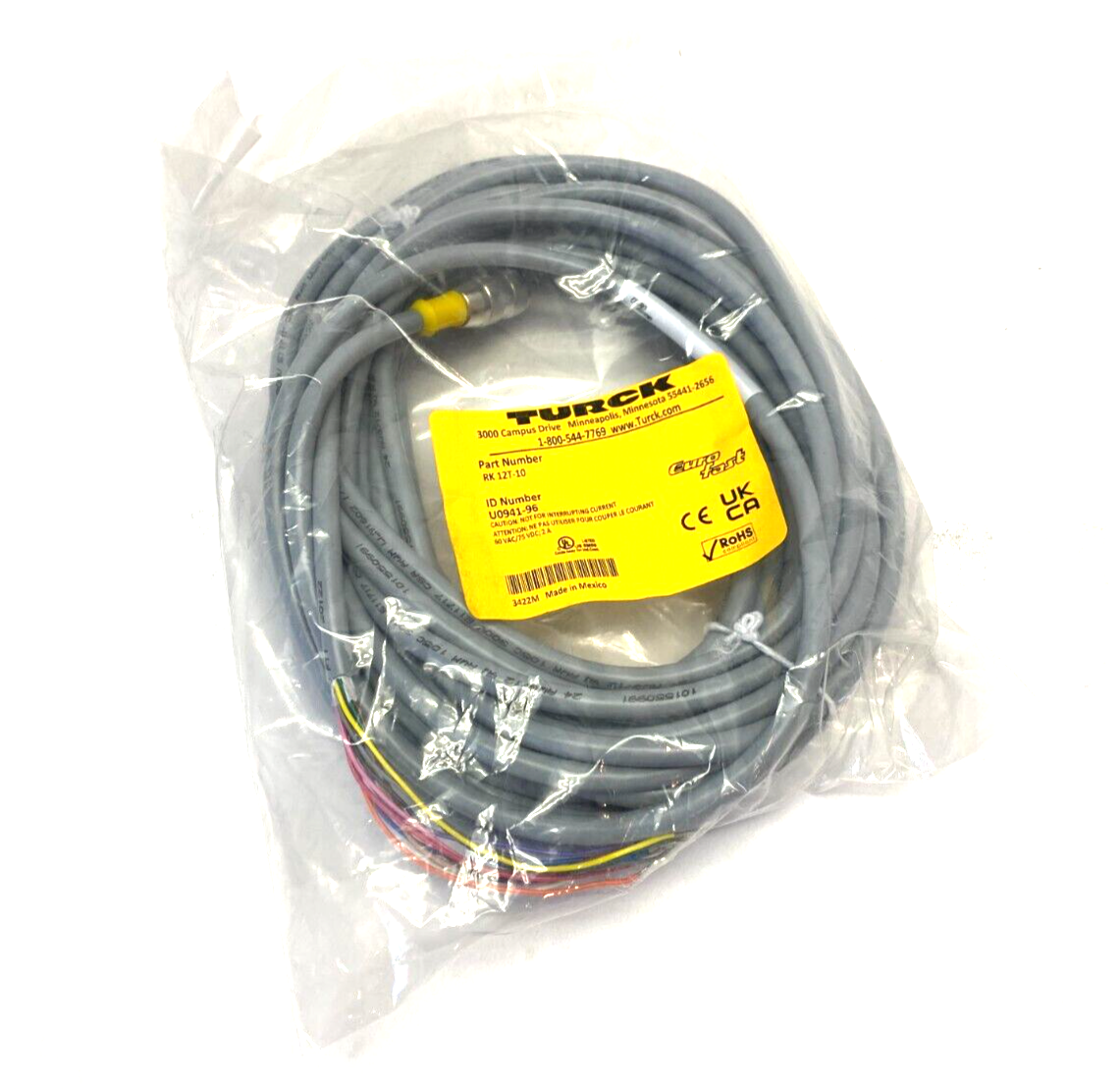 Turck RK 12T-10 Eurofast Single Ended Cordset U0941-96 - Maverick Industrial Sales