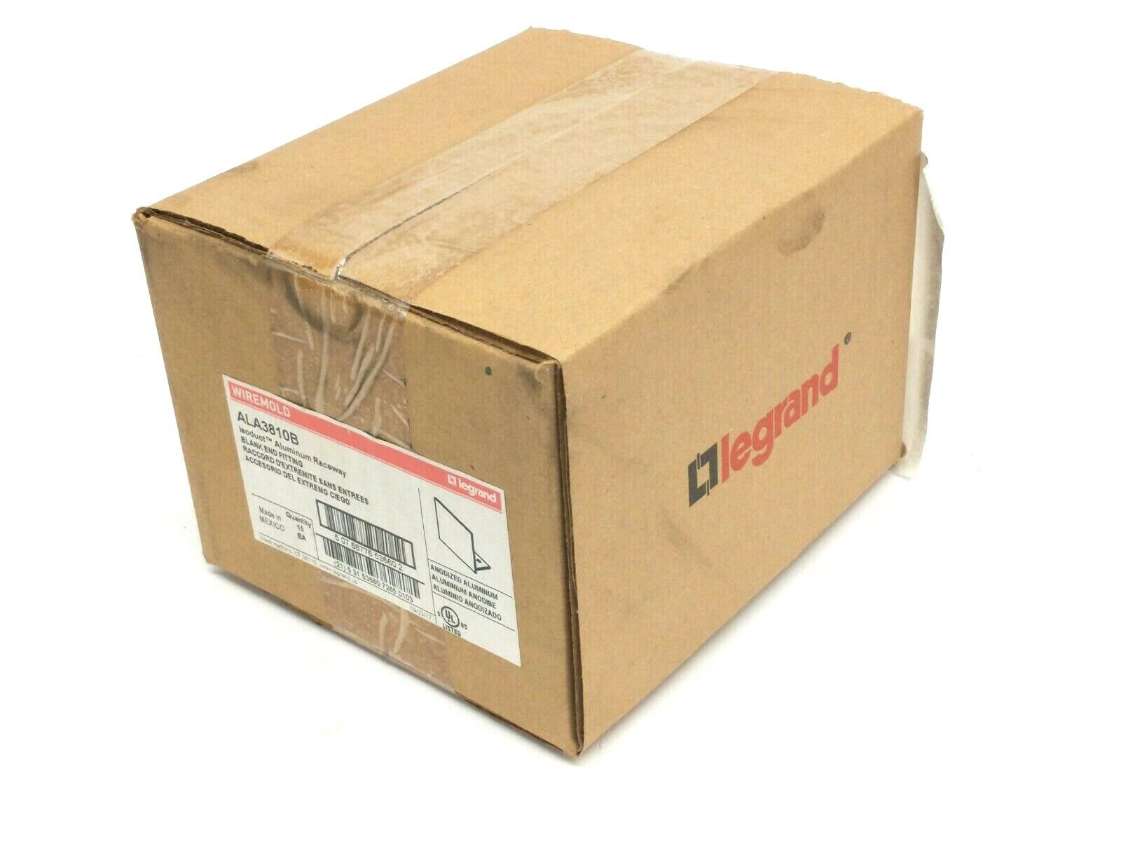 ALA3810B | Wiremold Aluminum Raceway Blank End Fitting BOX OF 15 - New - Maverick Industrial Sales