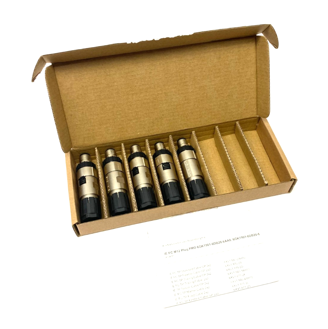 Siemens 6GK1901-0DB20-6AA8 FastConnect Ethernet M12 Connector BOX OF 5 - Maverick Industrial Sales
