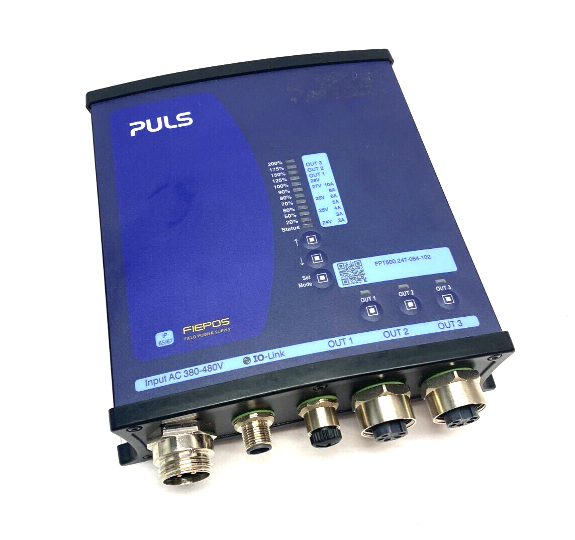 Puls FPT500.247-064-102 FIEPOS IO-Link Power Supply 3-Phase IP54, IP65 & IP67 - Maverick Industrial Sales