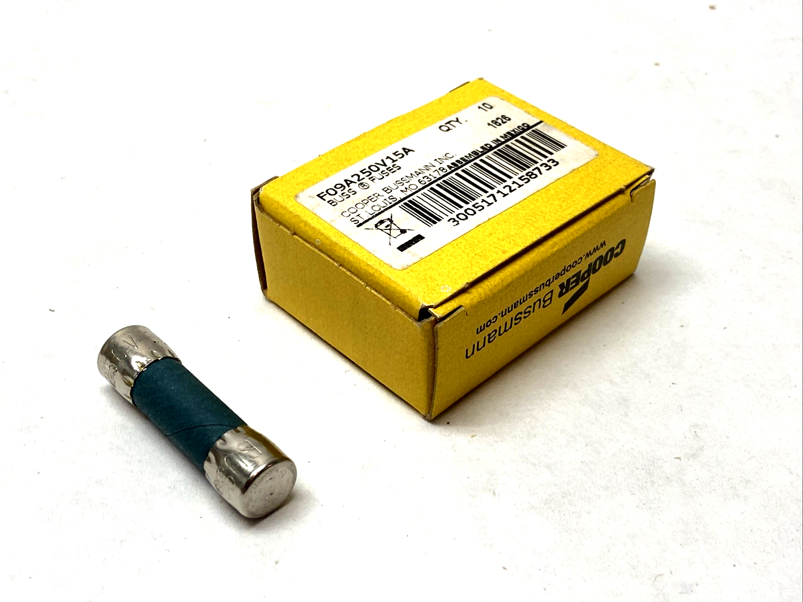Cooper Bussmann F09A250V15A Electrical Fuses 250V 15A BOX OF 10 - Maverick Industrial Sales