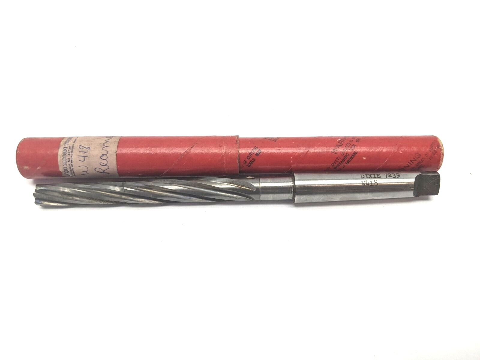 W418,7239 | Dixie 7239 W418 Spiral Reamer Tapered Shank - New - Maverick Industrial Sales
