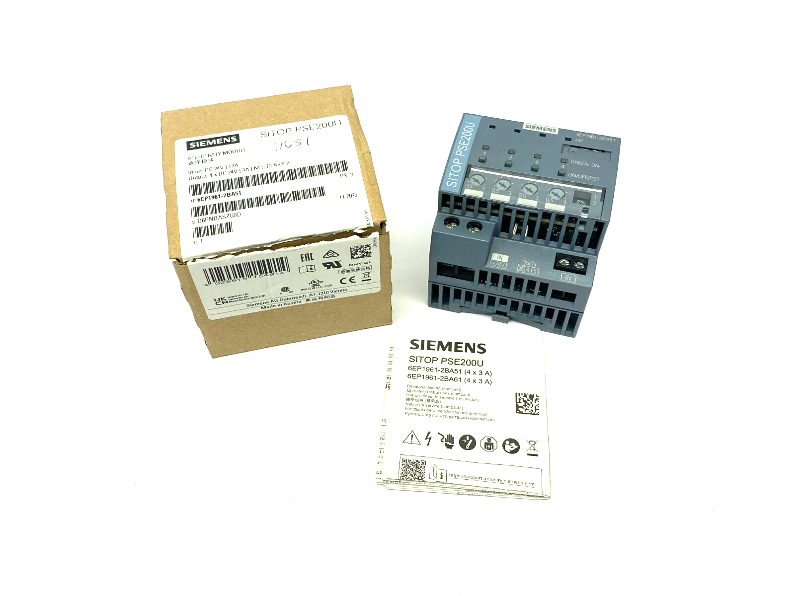 Siemens 6EP1961-2BA51 SITOP PSE200U Selectivity Module 4-Channel Input - Maverick Industrial Sales