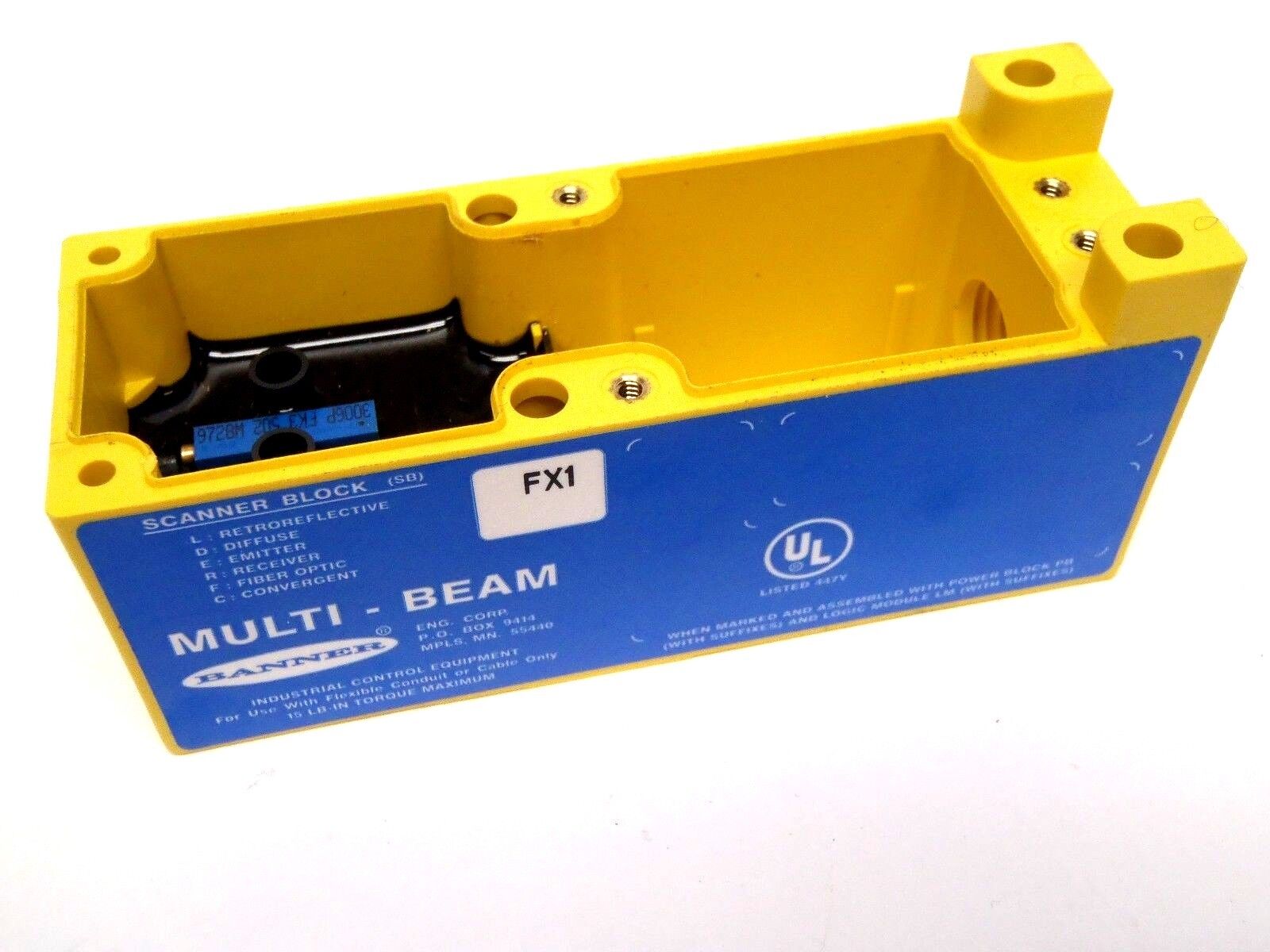 Banner FX1 Mult-Beam Scanner Block (SB) 15 LB-IN Max Torque - For parts or not working - Maverick Industrial Sales