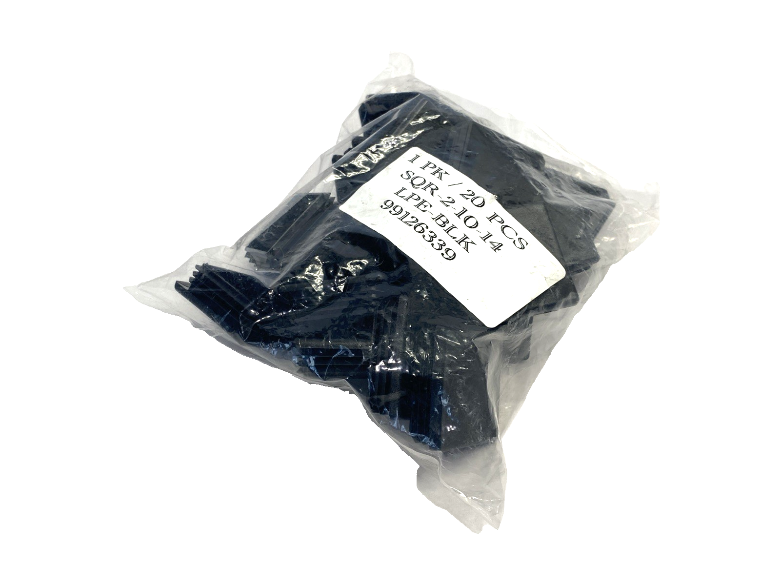 SQR-2-10-14 | Caplugs Square Tubing Plug 2" x 10-14 Ga. Black LDPE 20-PACK - New - Maverick Industrial Sales