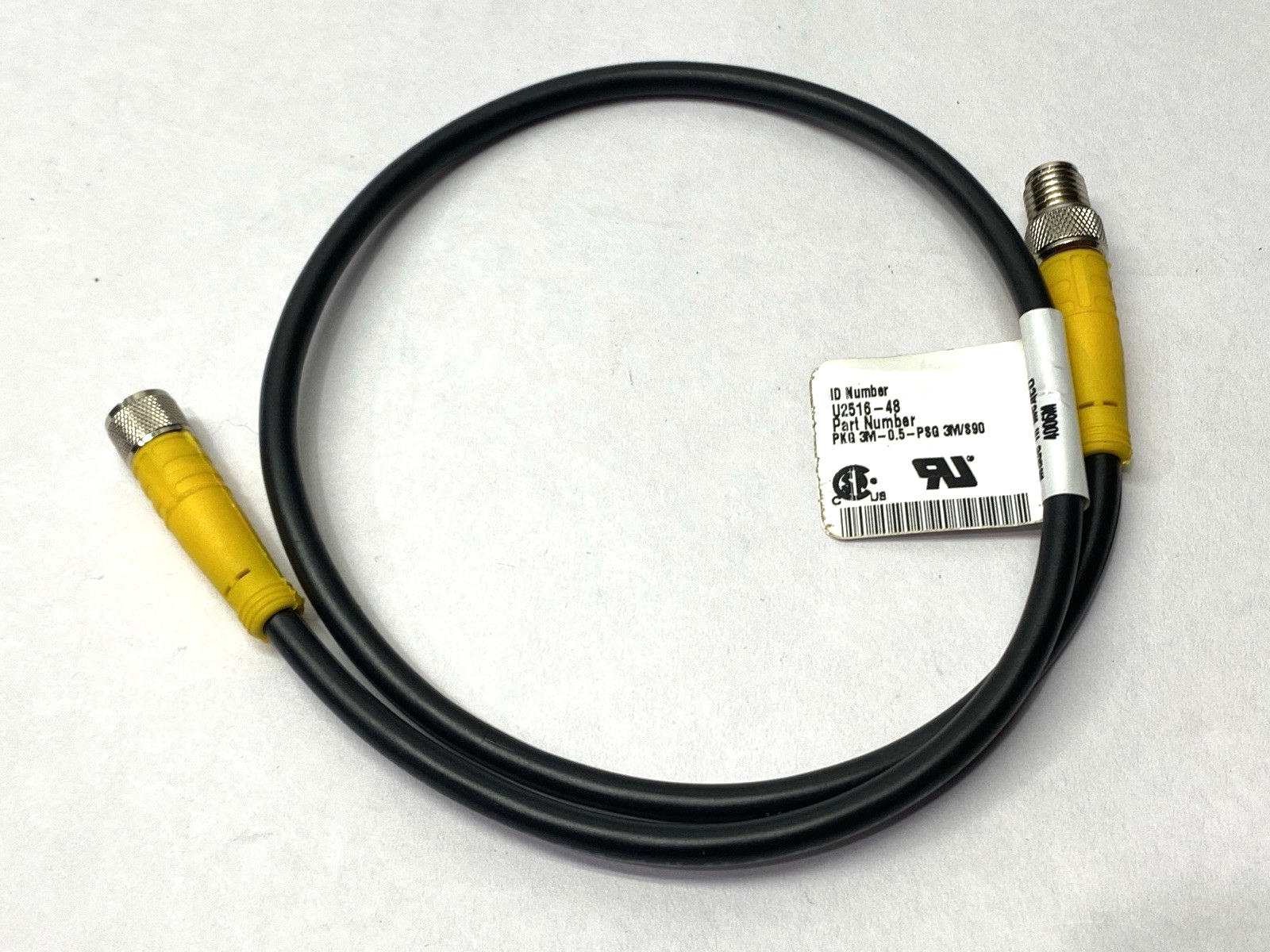 Turck PKG 3M-0.5-PSG 3M/S90 PicoFast Double-Ended M/F M8 3-Pin Cordset U2516-48 - New – Open box - Maverick Industrial Sales