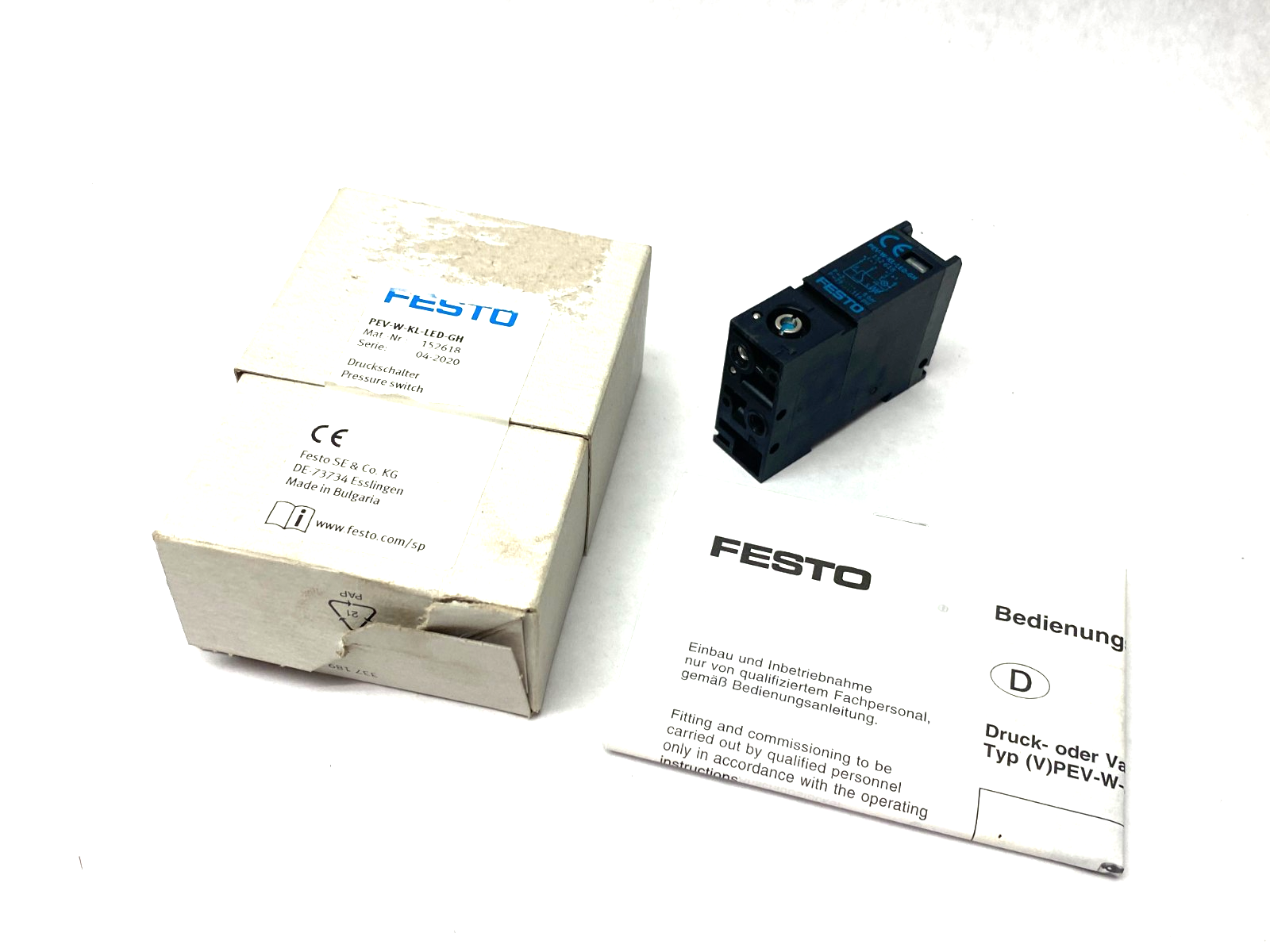 Festo PEV-W-KL-LED-GH Pressure Switch 152618 - Maverick Industrial Sales
