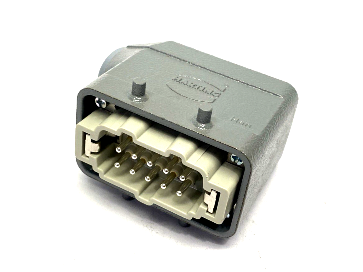 Harting 09330102601 Han 10-Pos. Male Connector Insert 16A 500V 10E-M-s w/Hood - Maverick Industrial Sales
